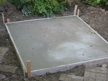  concrete base for the monster. That was back in May, and it looked